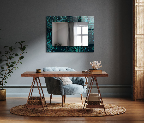 Mirror frame with print Textured stone
