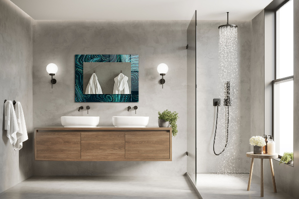 Mirror frame with print Textured stone