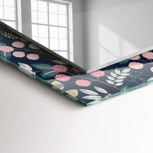 Decorative mirror Leaves with orange pattern