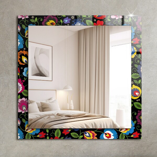 Mirror frame with print Flowers and fruits