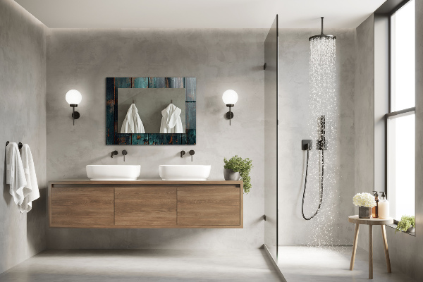 Wall mirror decor Coloured tropical leaves