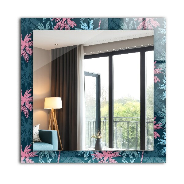 Wall mirror decor Textured wooden board