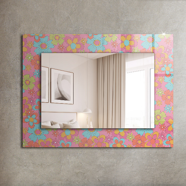 Wall mirror design Pink stars
