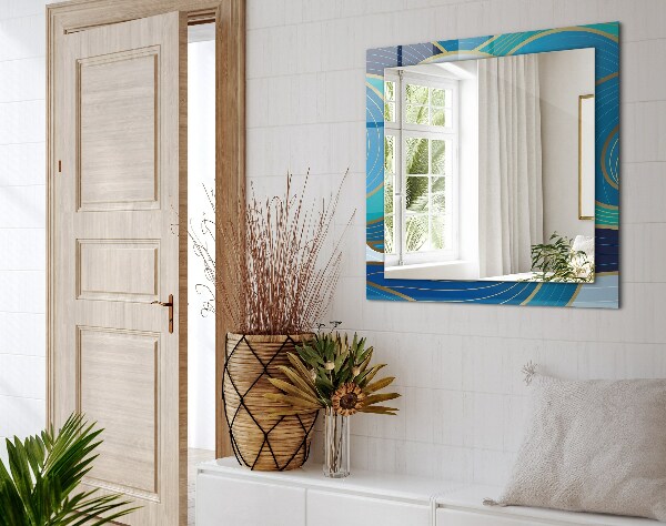 Decorative mirror Easter egg white leaves