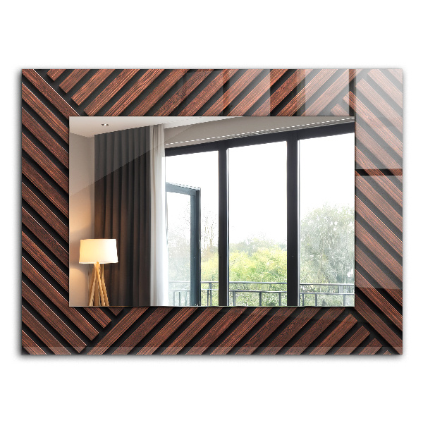 Decorative mirror Diagonal lines in bone