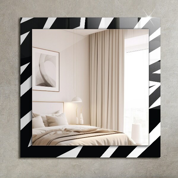 Wall mirror design Geometric motifs in white and black