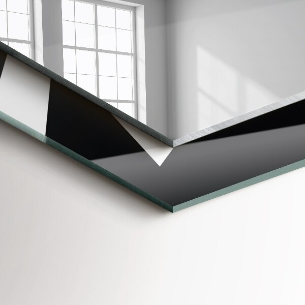 Wall mirror design Geometric motifs in white and black