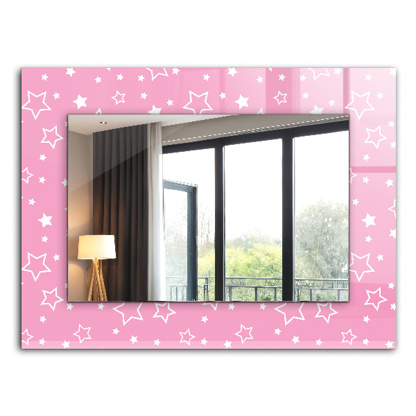 Mirror frame with print Pink square