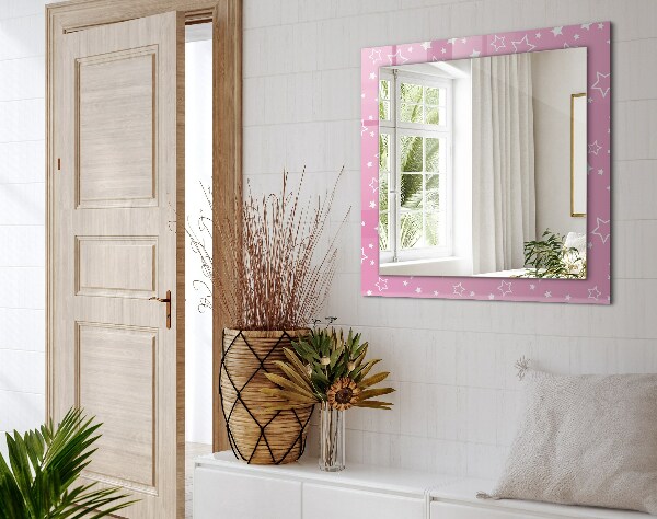 Mirror frame with print Pink square