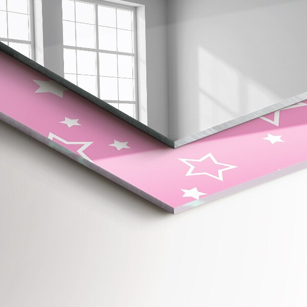 Mirror frame with print Pink square