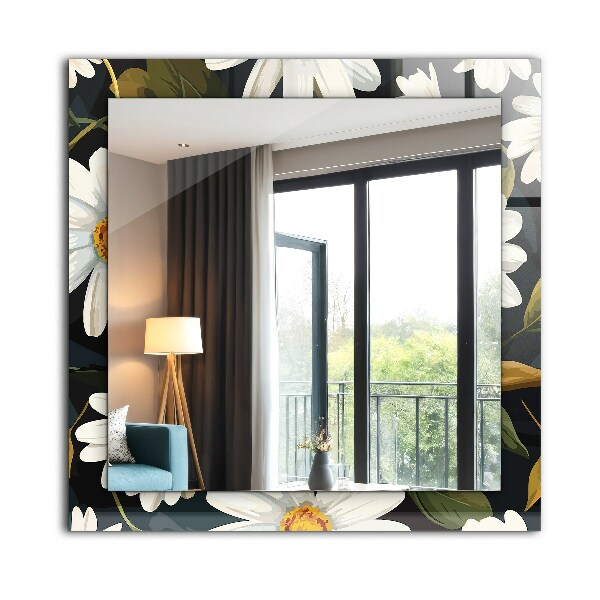 Printed mirror Margherita bianca fog