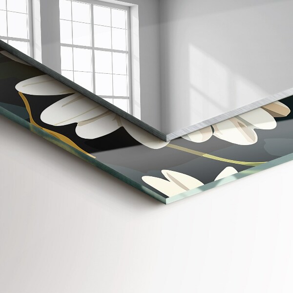 Printed mirror Margherita bianca fog