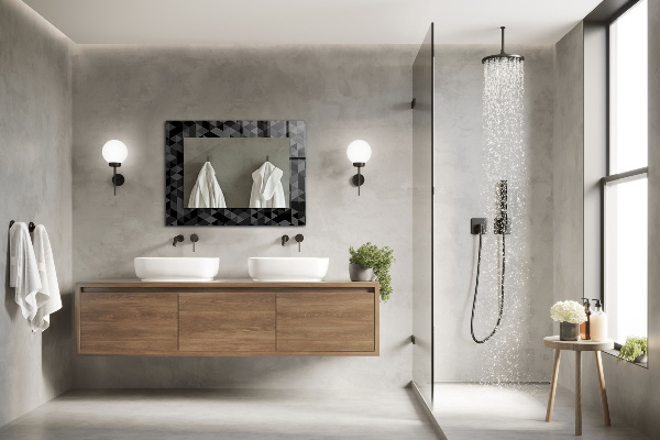 Wall mirror design Triangular dwarfs and crickets