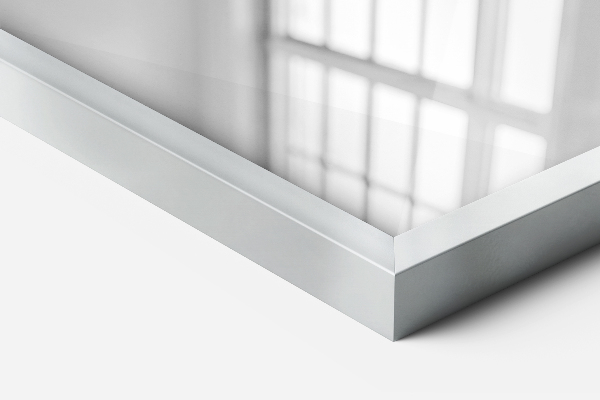 Minimalist rectangular silver framed mirror 28x20 in