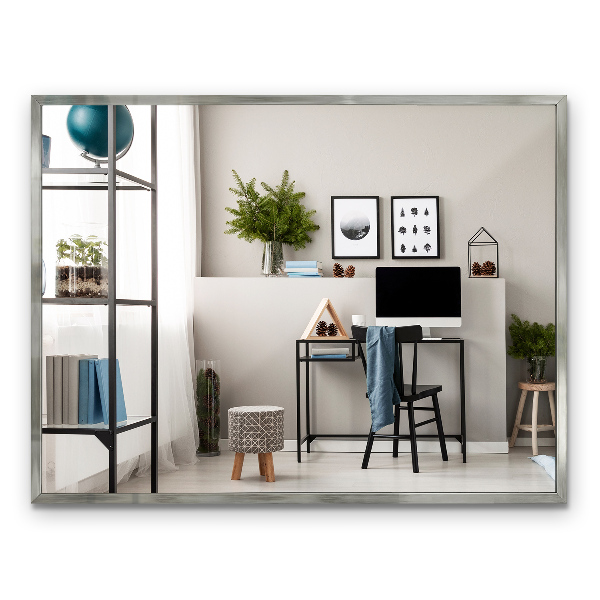 Rectangular mirror with silver frame 32x24 in