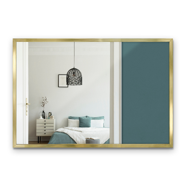 Minimalist wall mirror with gold frame 24x16 in