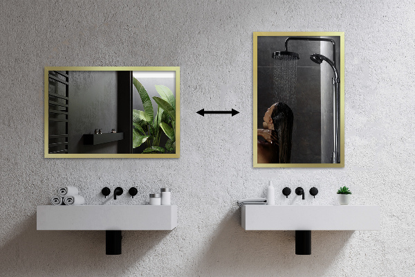 Rectangular mirror with gold frame 32x24 in