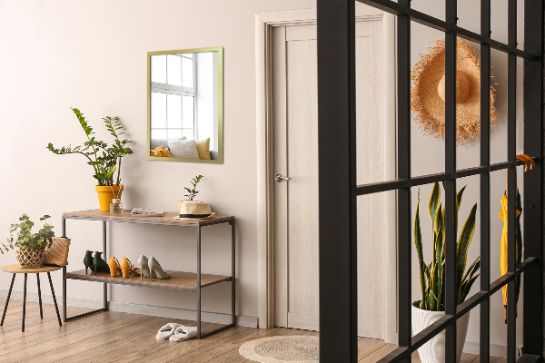 Minimalist rectangular gold framed mirror 39x28 in