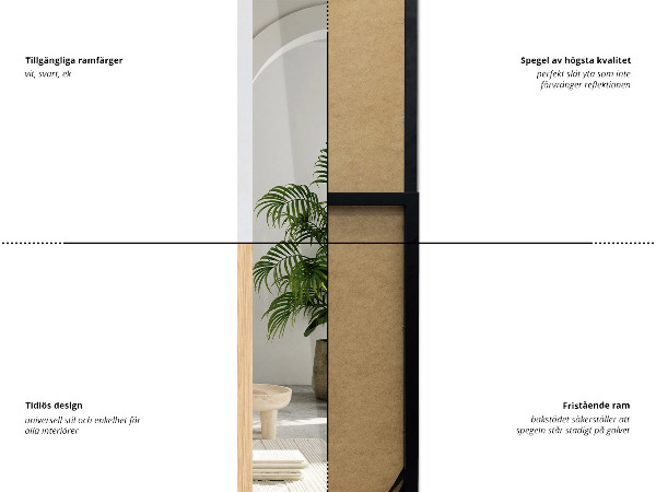 Large floor mirror white 14x61 in