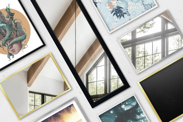 Large floor mirror black 14x61 in