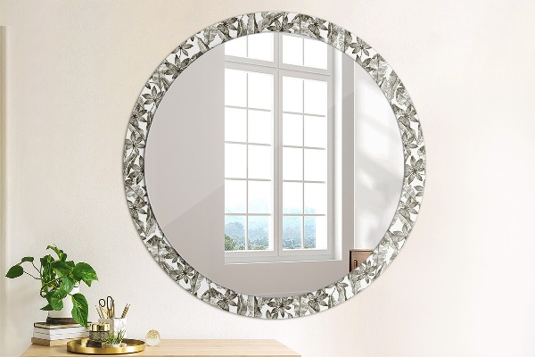 Round decorative mirror Tropical leaves
