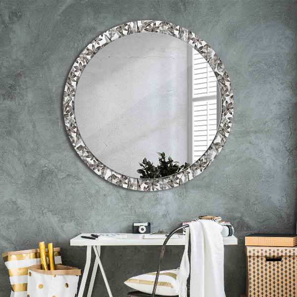 Round decorative mirror Tropical leaves