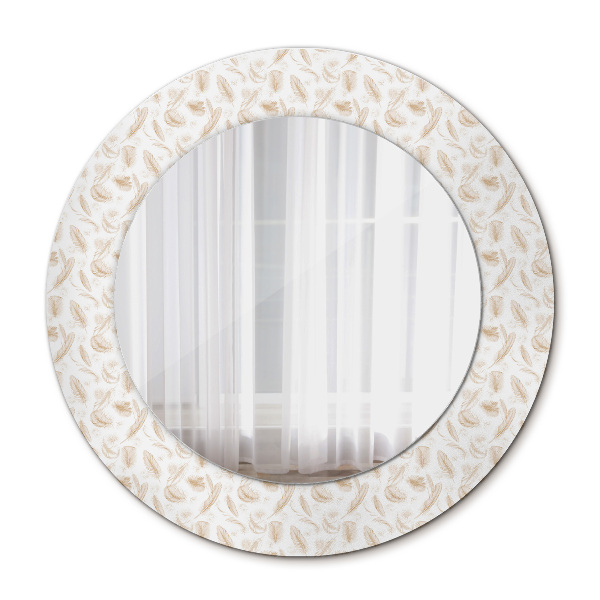 Round decorative mirror Feathers