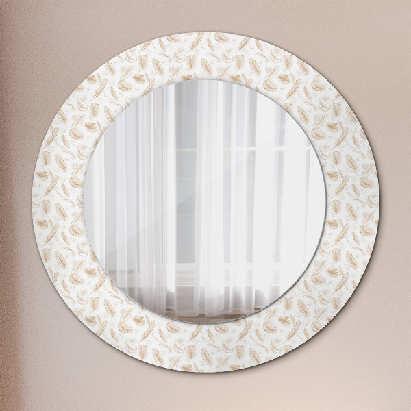 Round decorative mirror Feathers