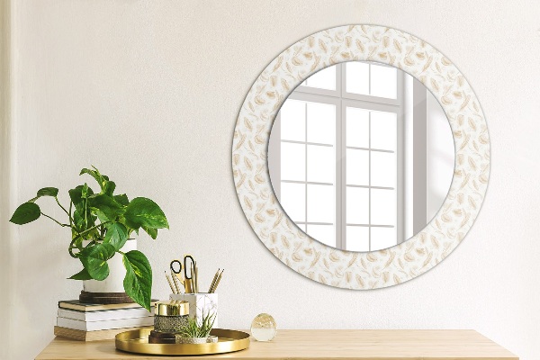 Round decorative mirror Feathers
