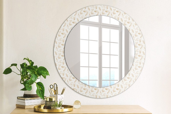 Round decorative mirror Feathers
