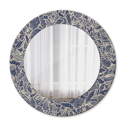 Round printed mirror Flowers