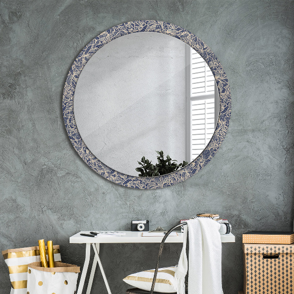 Round printed mirror Flowers