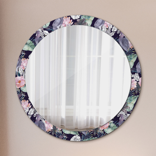 Round decorative mirror Caps birds