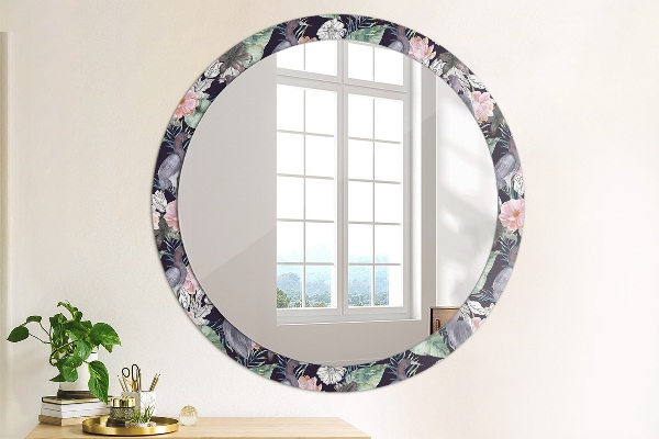 Round decorative mirror Caps birds