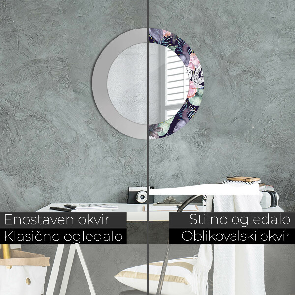 Round decorative mirror Caps birds