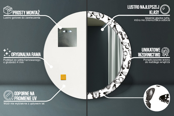 Round decorative mirror Butterfly