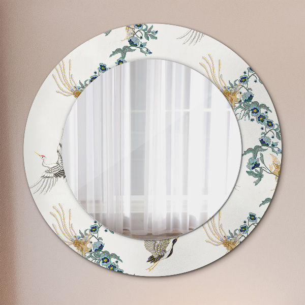 Round printed mirror Chinoseries