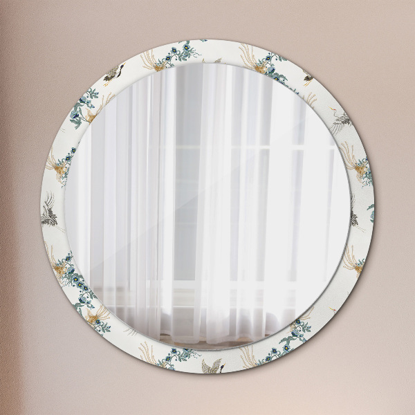 Round printed mirror Chinoseries