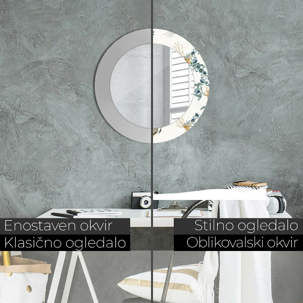 Round printed mirror Chinoseries