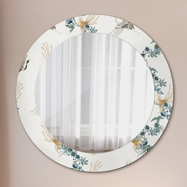Round printed mirror Chinoseries