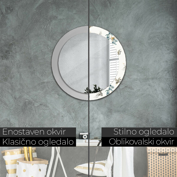 Round printed mirror Chinoseries