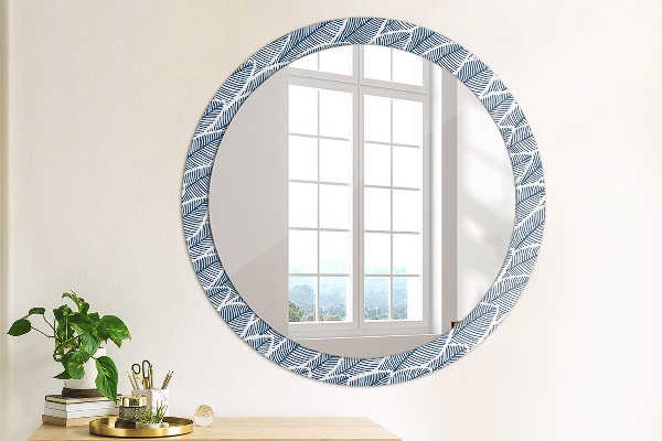 Round printed mirror Leaves