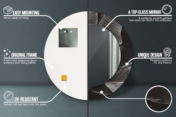 Round wall mirror decor Tropical palm trees