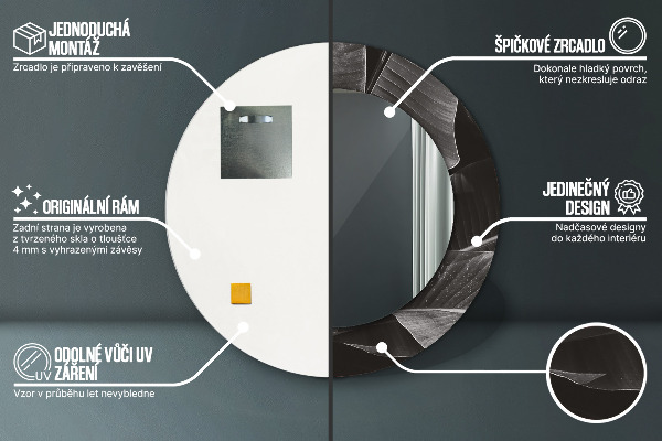 Round wall mirror decor Tropical palm trees