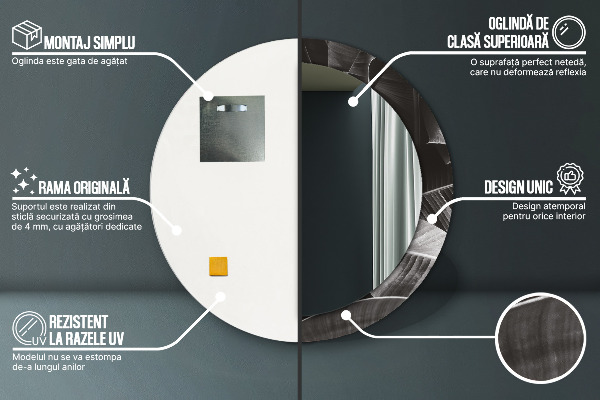 Round wall mirror decor Tropical palm trees