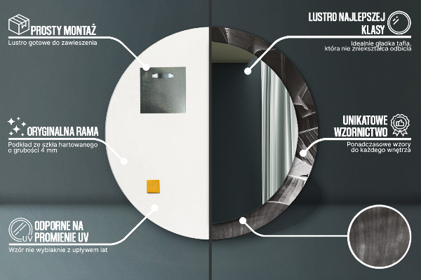 Round wall mirror decor Tropical palm trees