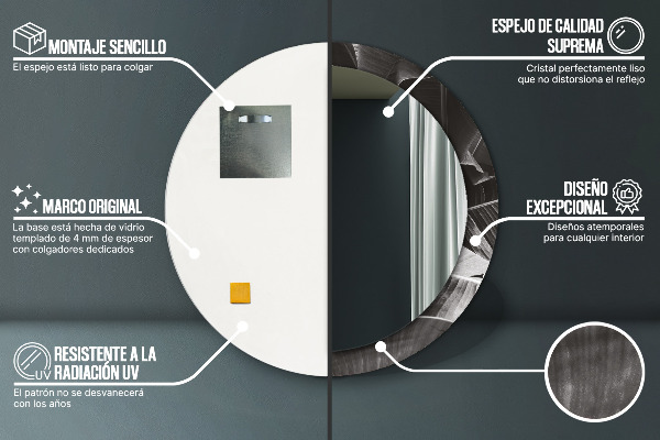 Round wall mirror decor Tropical palm trees