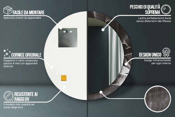 Round wall mirror decor Tropical palm trees