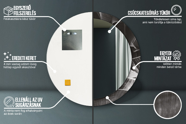 Round wall mirror decor Tropical palm trees