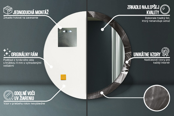 Round wall mirror decor Tropical palm trees